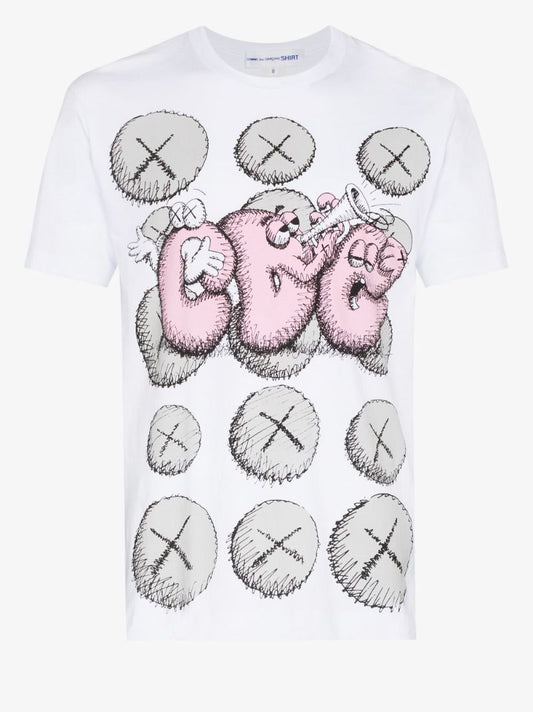 X Kaws Graphic Print Cotton T-shirt