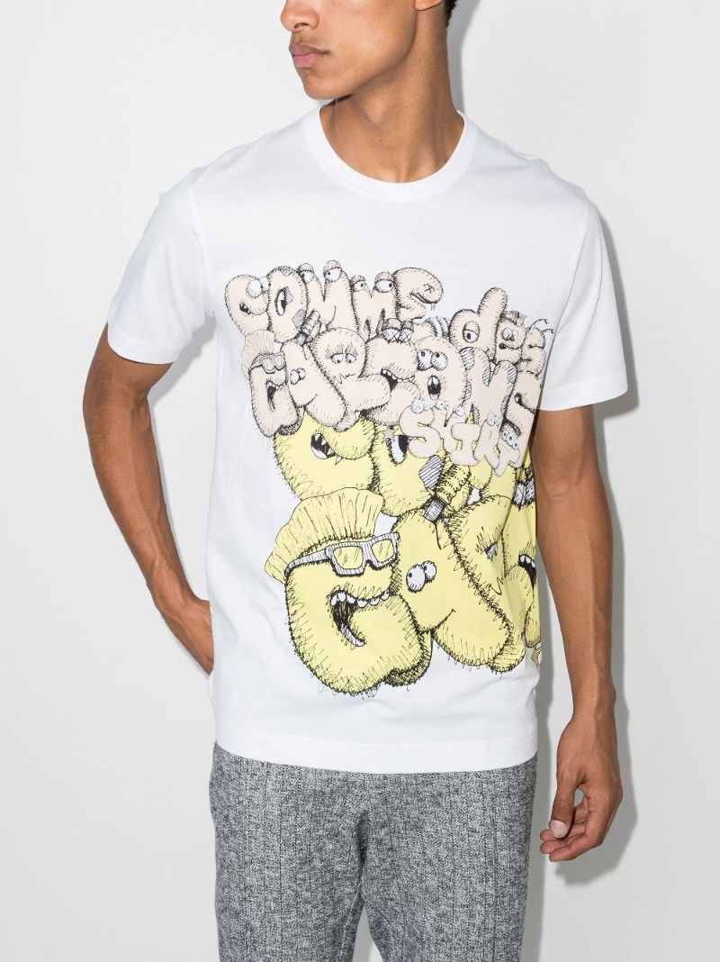 X Kaws Graphic Print Cotton T-shirt