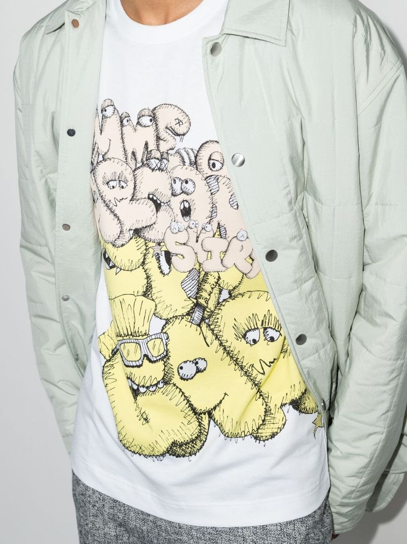 X Kaws Graphic Print Cotton T-shirt