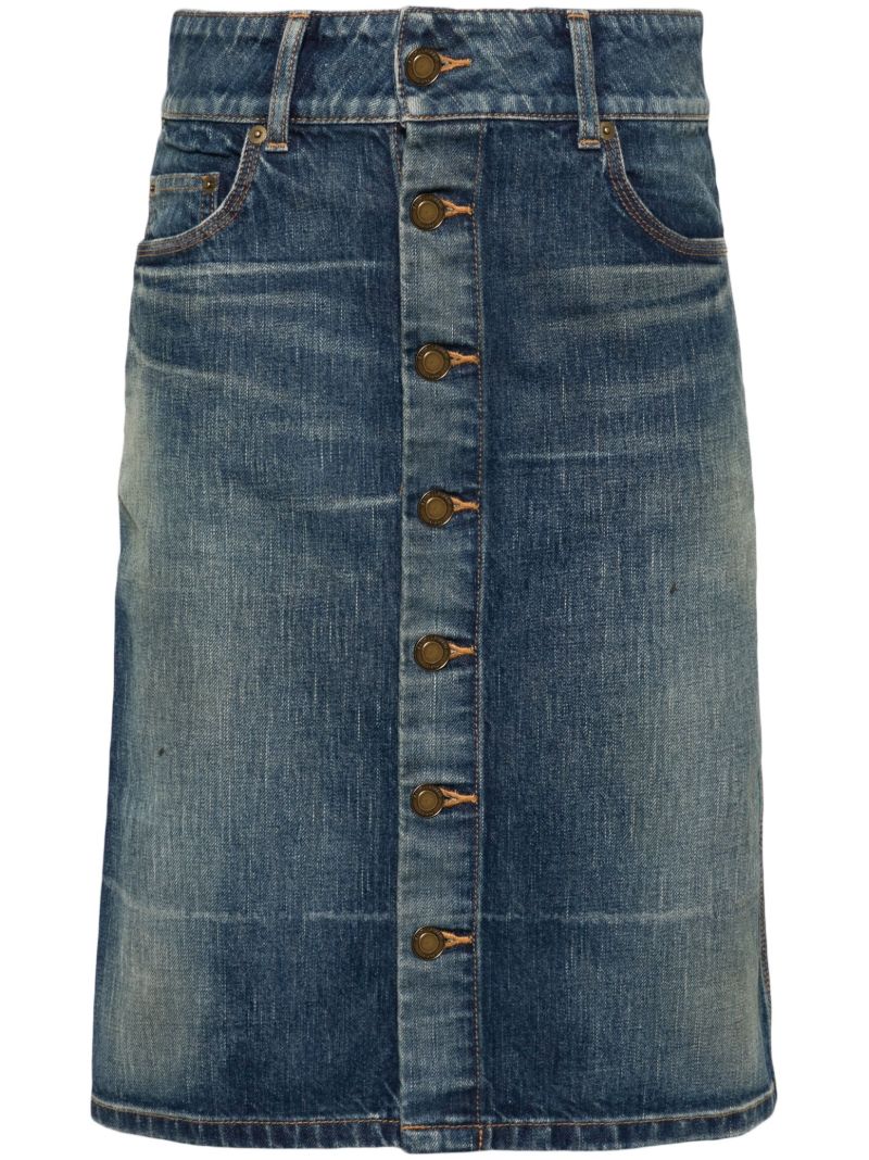 Blue Button-up Denim Skirt