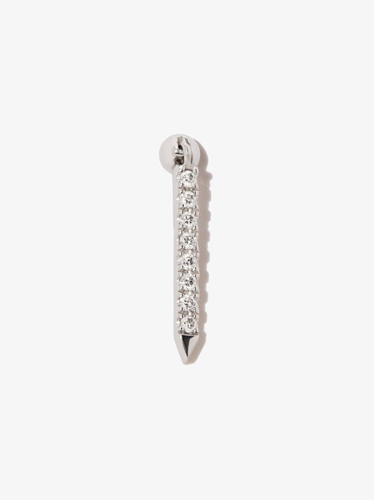 18k White Gold Eternity Bar Diamond Earring