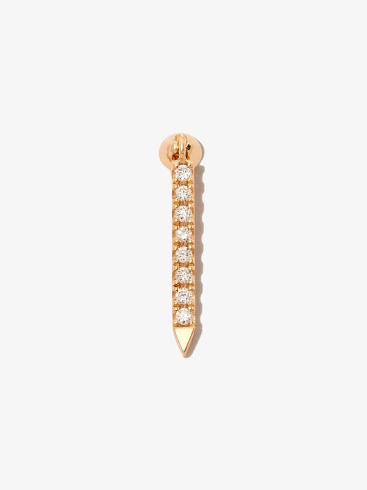 18k Yellow Gold Eternity Bar Diamond Earring