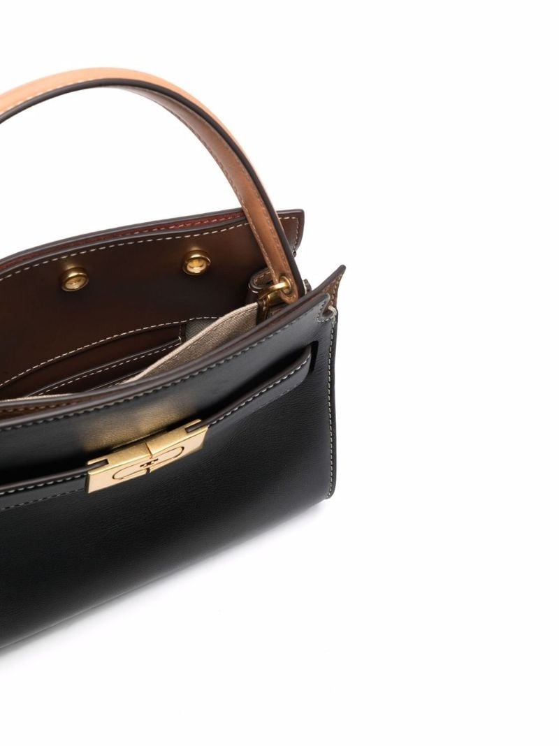Black Lee Radziwill Petite Leather Tote Bag