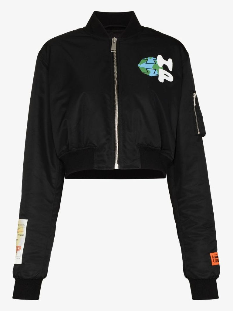 World Wide Print Bomber Jacket