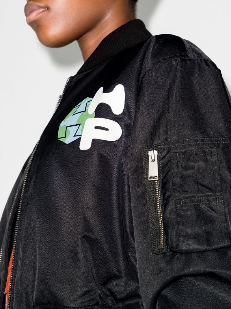 World Wide Print Bomber Jacket