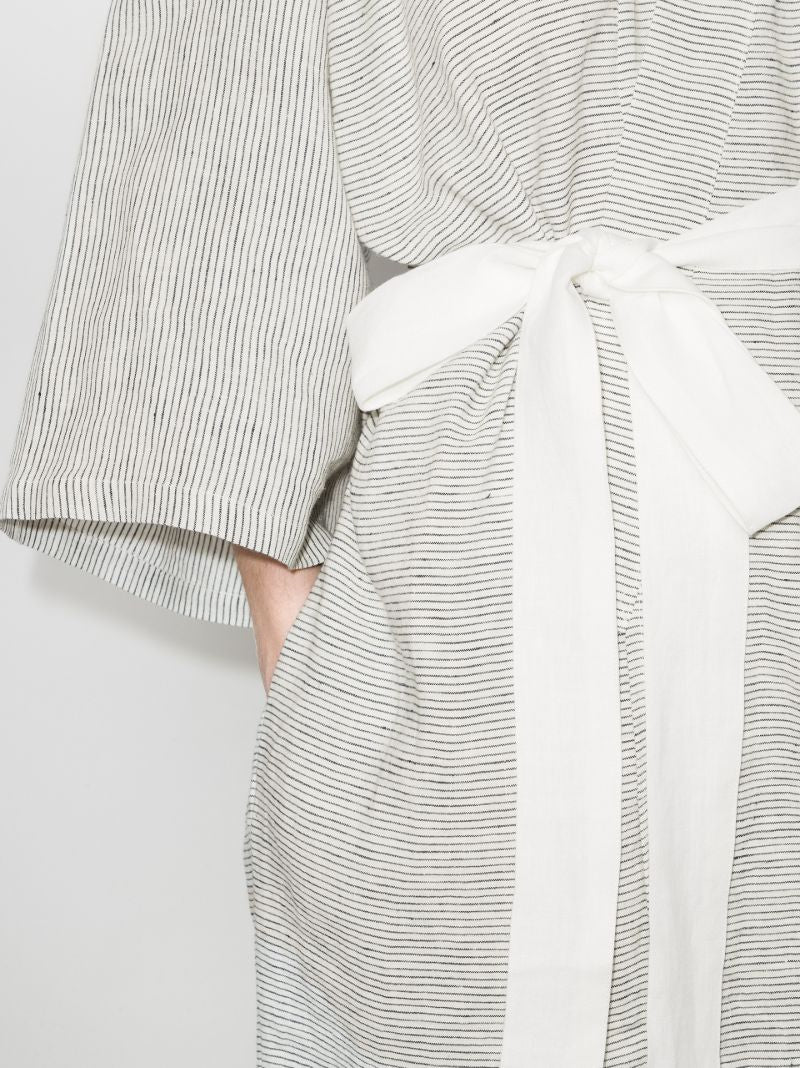 The 01 Pinstriped Kimono Robe