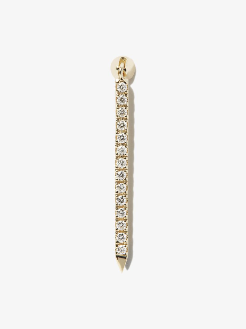 18k Yellow Gold Eternity Bar Diamond Earring