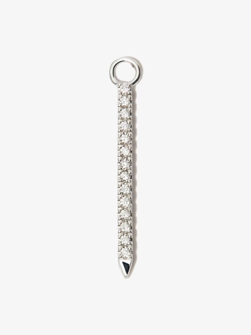18k White Gold Eternity Bar Diamond and Sapphire Charm