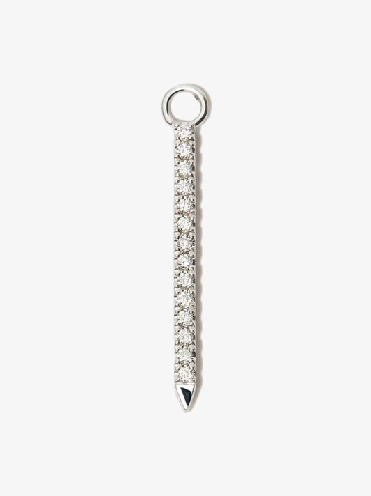 18k White Gold Eternity Bar Diamond and Sapphire Charm