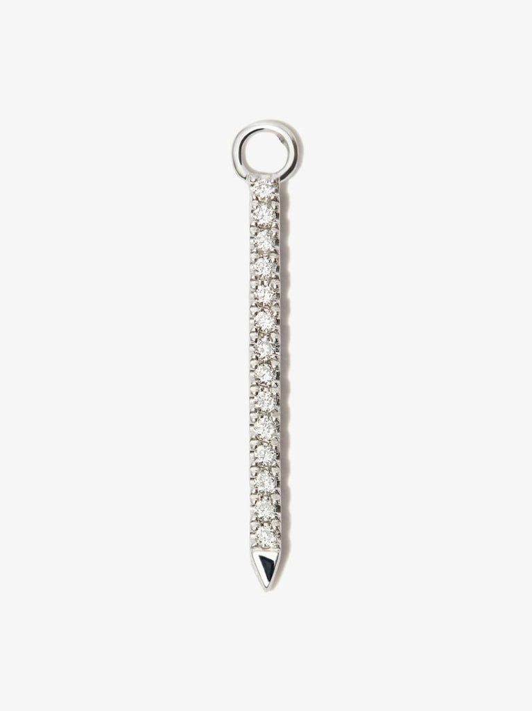 18k White Gold Eternity Bar Diamond and Sapphire Charm