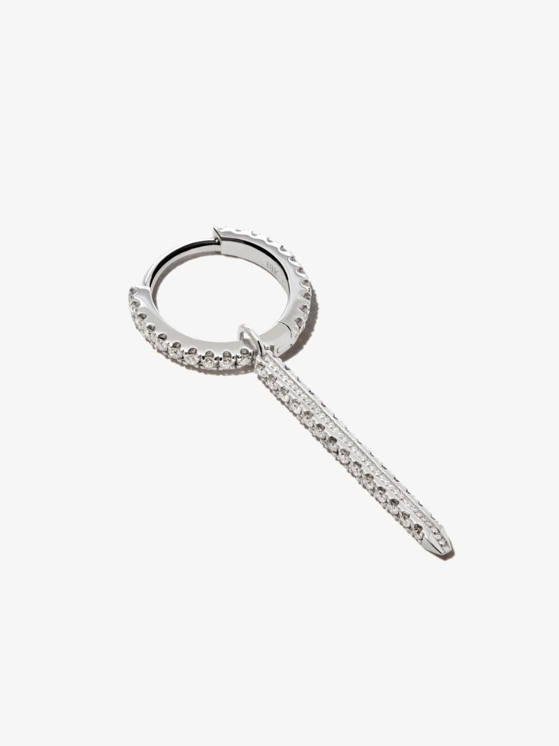 18k White Gold Eternity Bar Diamond and Sapphire Charm
