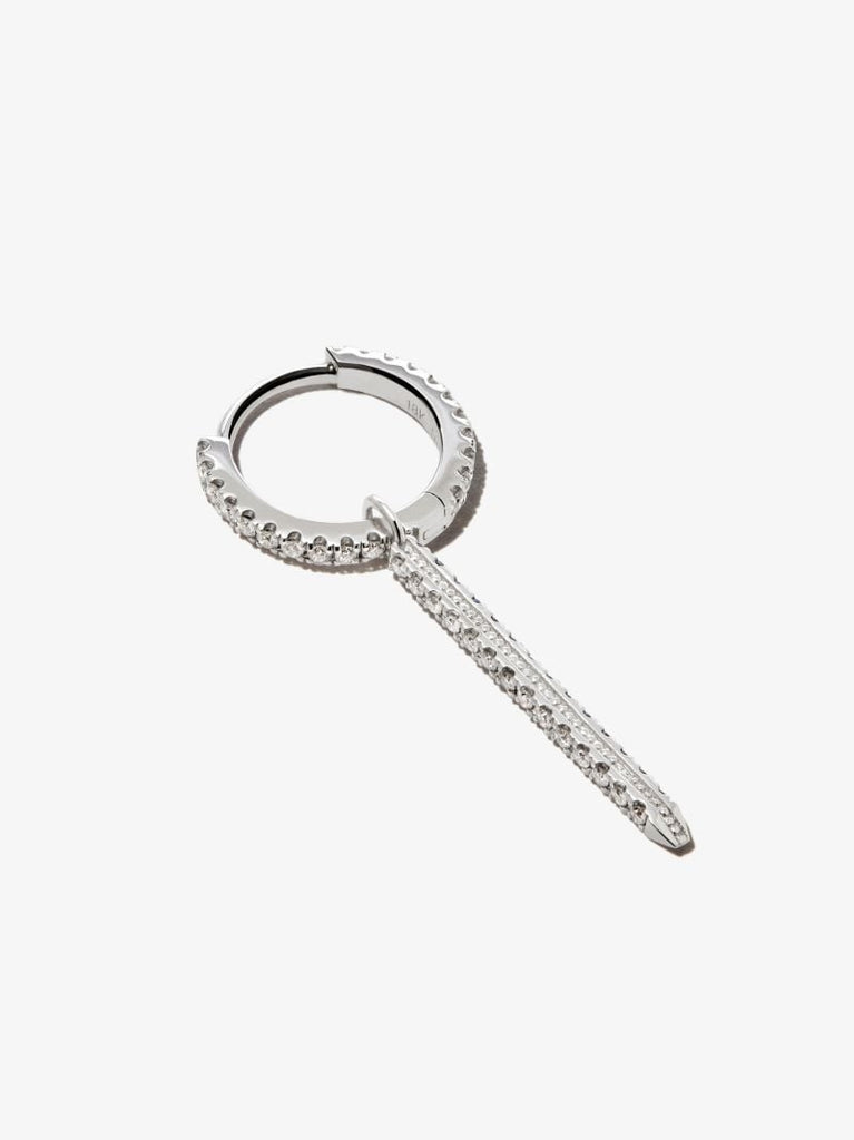 18k White Gold Eternity Bar Diamond and Sapphire Charm
