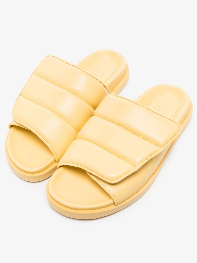 Yellow Gia 03 Leather Sandals