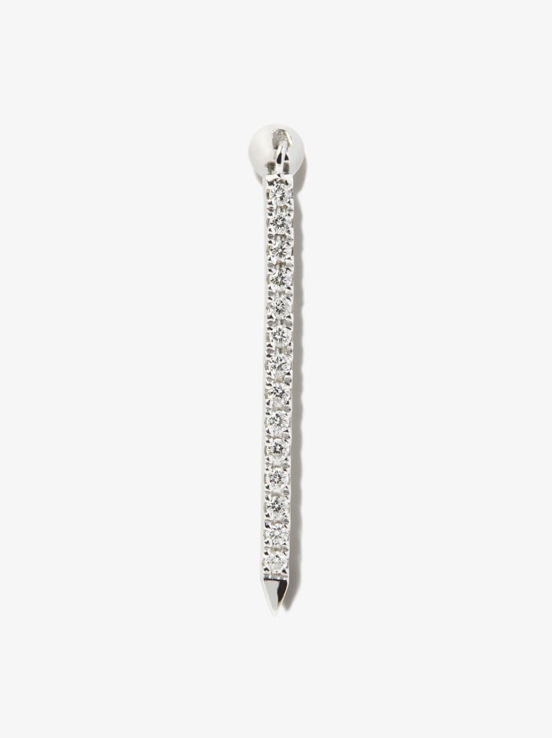 18k White Gold Eternity Bar Diamond Earring