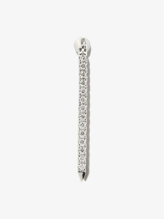 18k White Gold Eternity Bar Diamond Earring