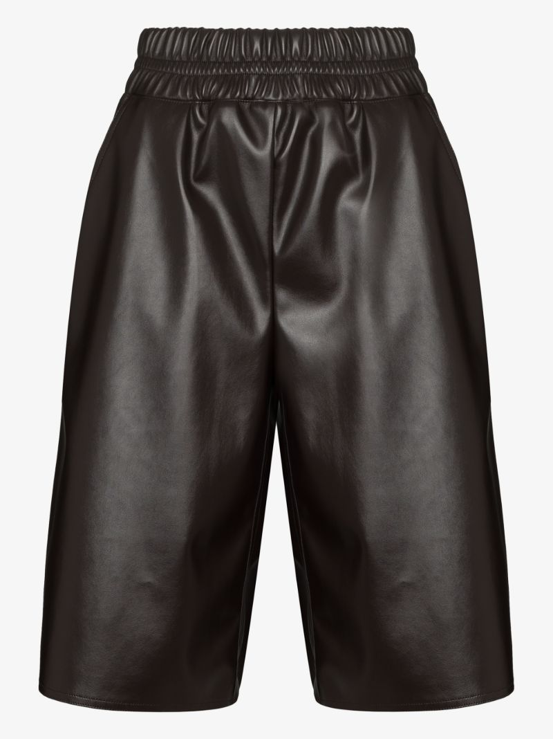 Knee-length Faux Leather Shorts