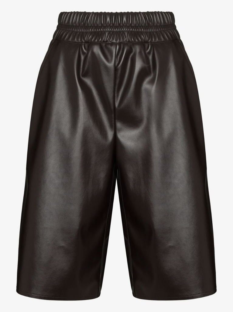 Knee-length Faux Leather Shorts