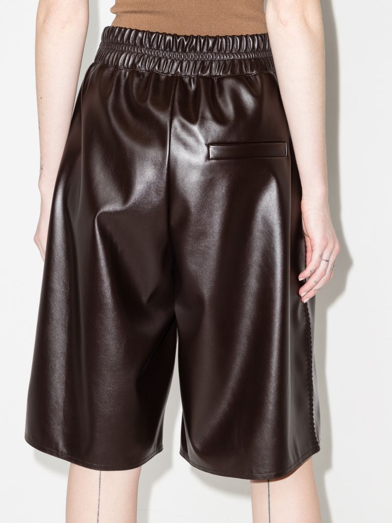 Knee-length Faux Leather Shorts