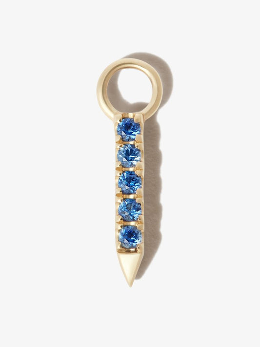 18k Yellow Gold Eternity Bar Short Diamond and Sapphire Charm