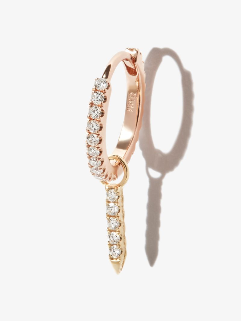 18k Yellow Gold Eternity Bar Short Diamond and Sapphire Charm