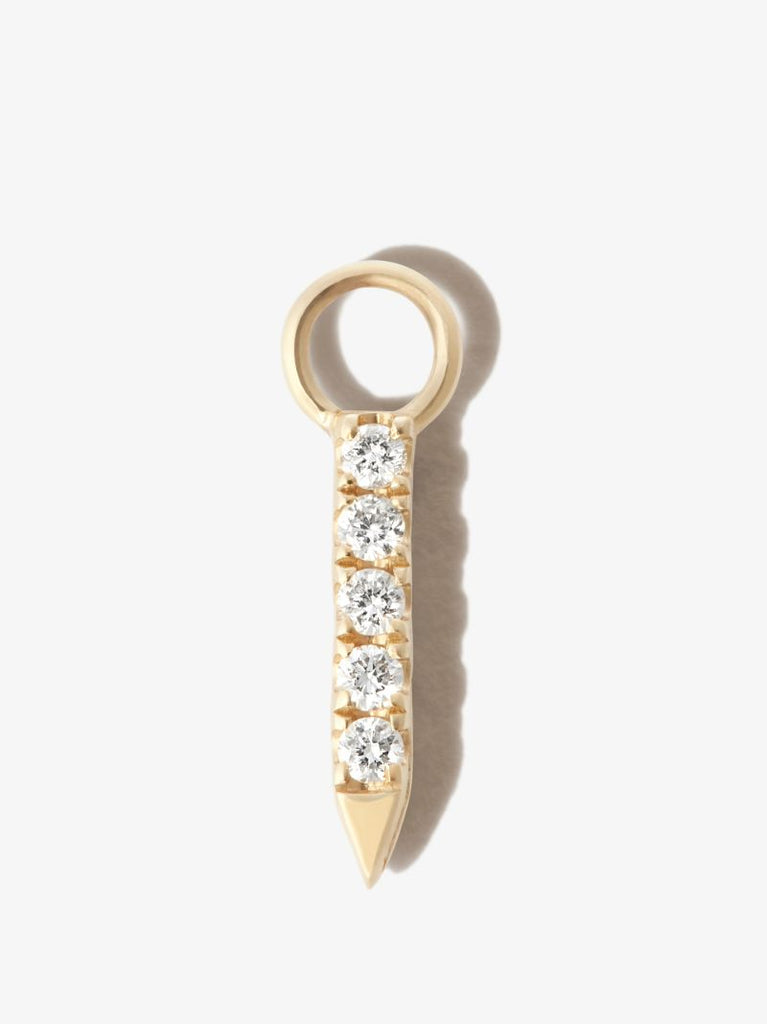 18k Yellow Gold Eternity Bar Short Diamond and Sapphire Charm