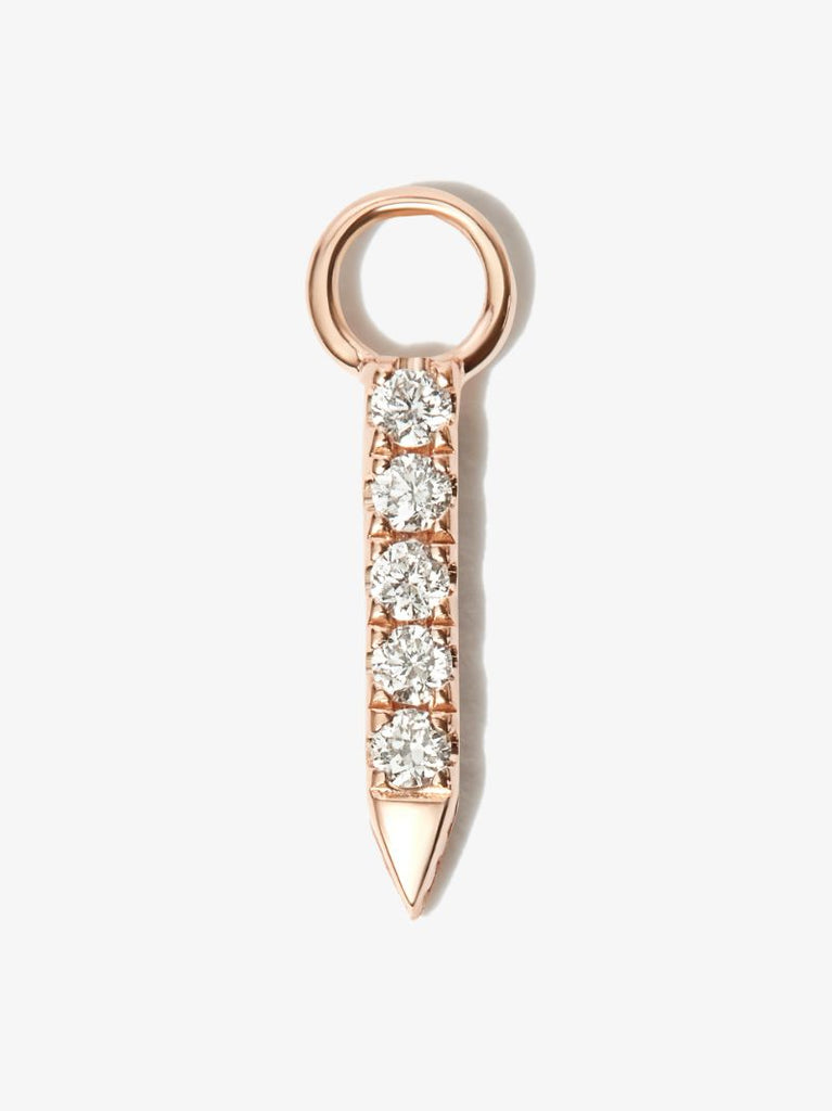 18k Rose Gold Eternity Bar Short Diamond Charm