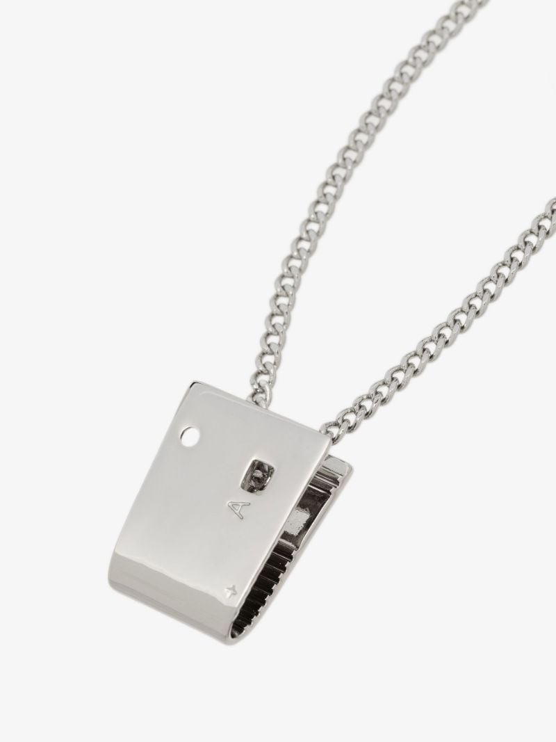 Silver Tone Lighter Cap Necklace