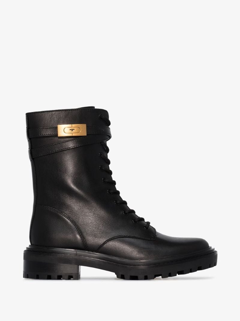 Black Hardware Leather Boots
