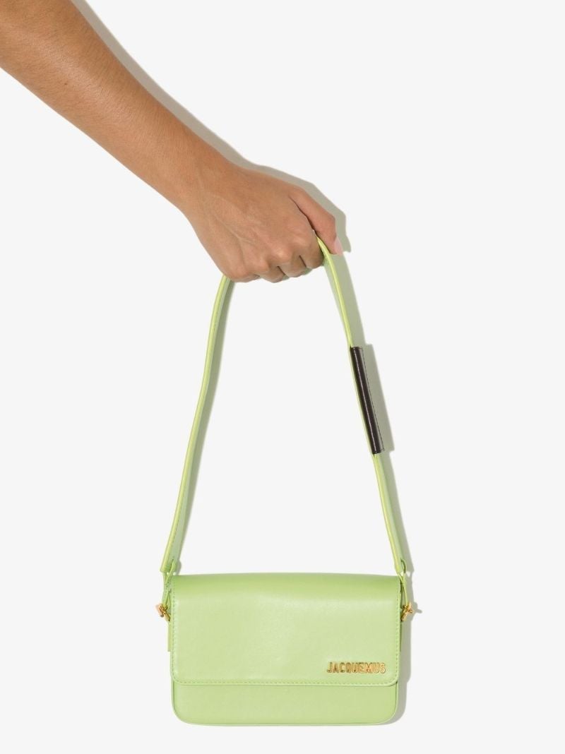 Green Le Carinu Leather Shoulder Bag