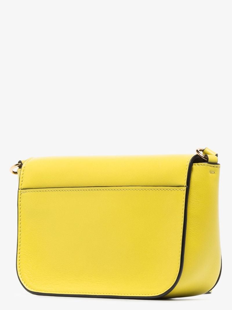 Yellow Chain Anchor Midi Leather Cross Body Bag