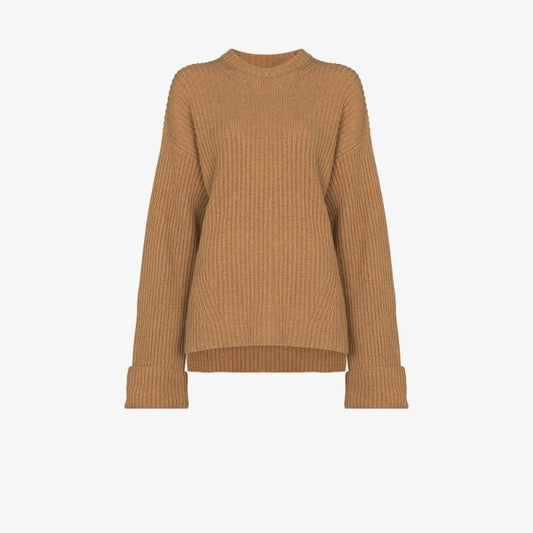Ribbed Knit Wool Sweater