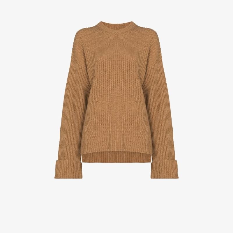 Ribbed Knit Wool Sweater