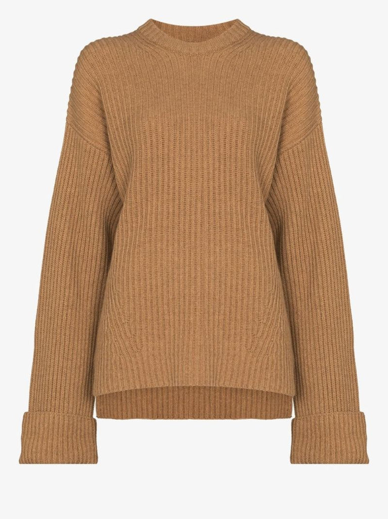 Ribbed Knit Wool Sweater