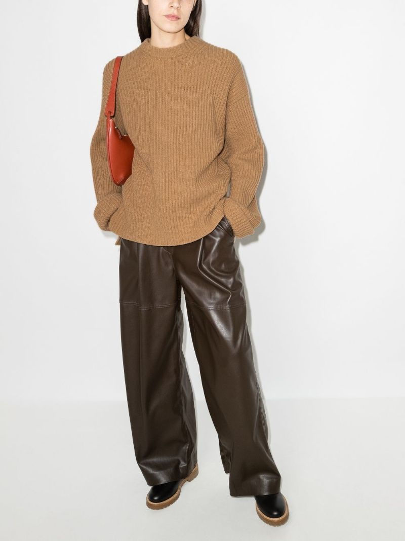 Ribbed Knit Wool Sweater