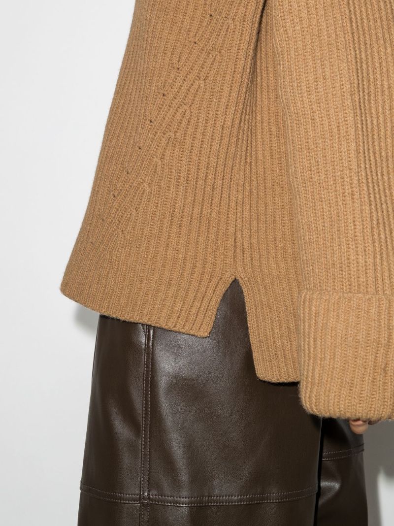 Ribbed Knit Wool Sweater