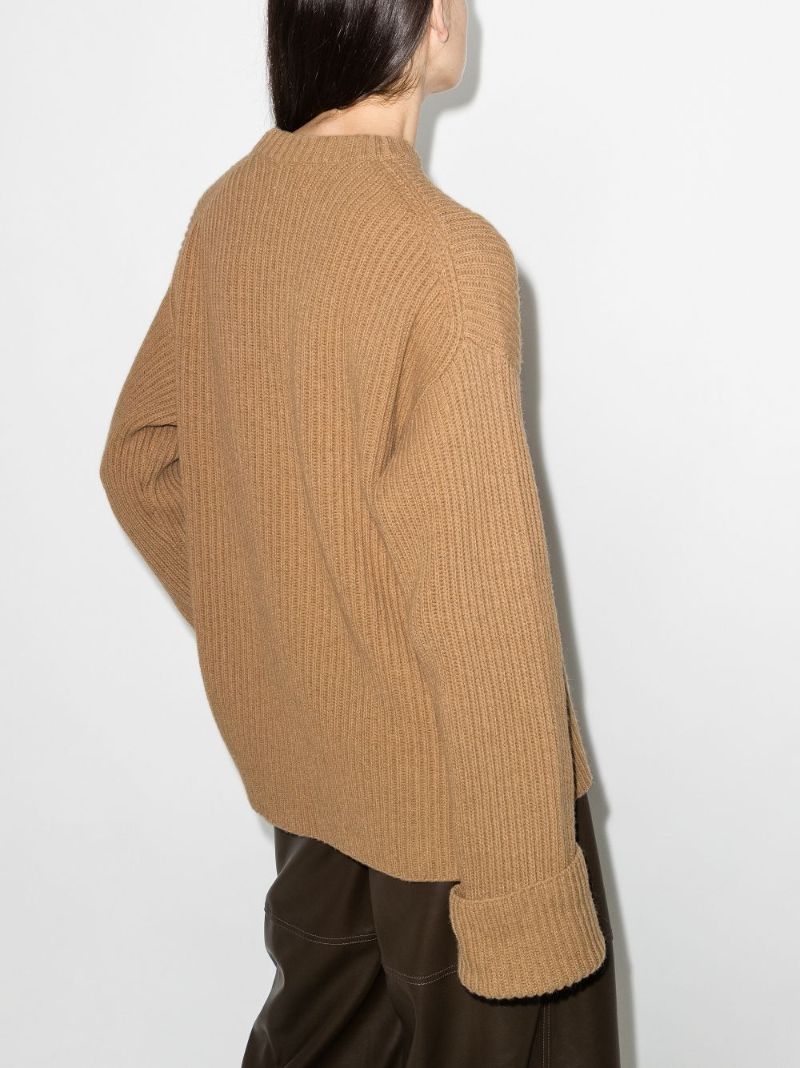 Ribbed Knit Wool Sweater