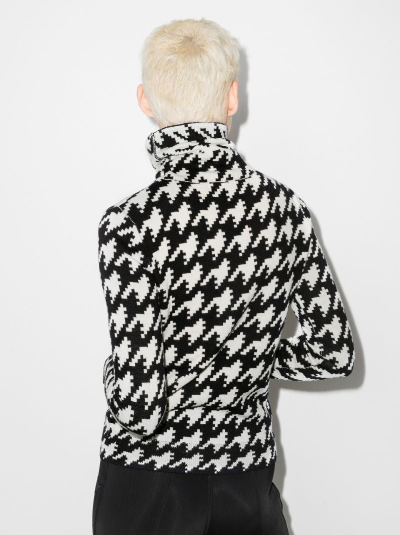 Black Houndstooth Merino-wool Sweater