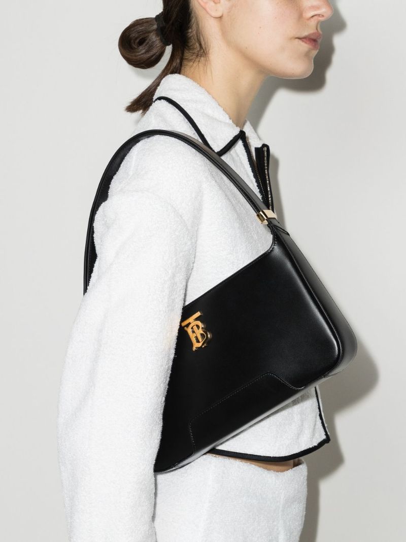 Black Tb Medium Leather Shoulder Bag