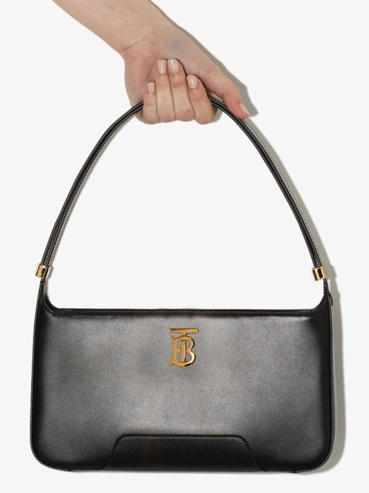 Black Tb Medium Leather Shoulder Bag