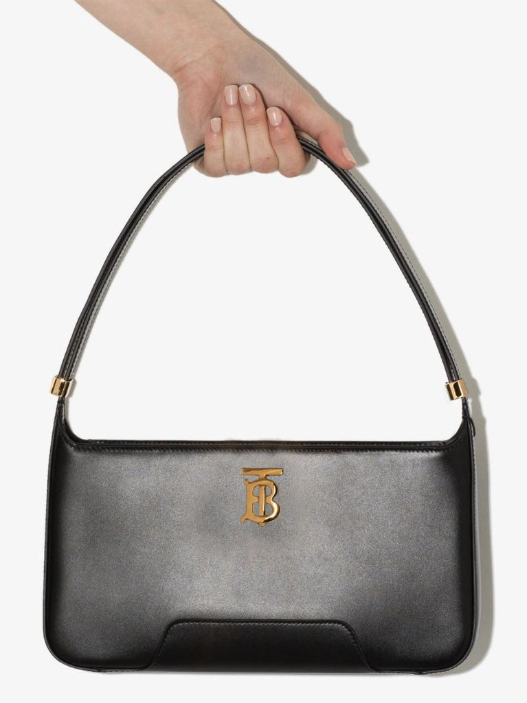 Black Tb Medium Leather Shoulder Bag