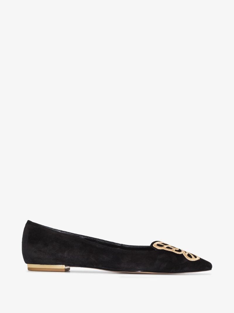 Black Butterfly Ballerina Pumps