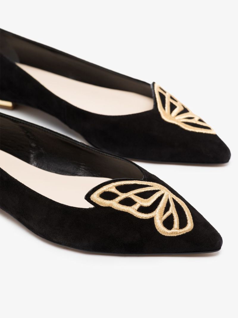 Black Butterfly Ballerina Pumps