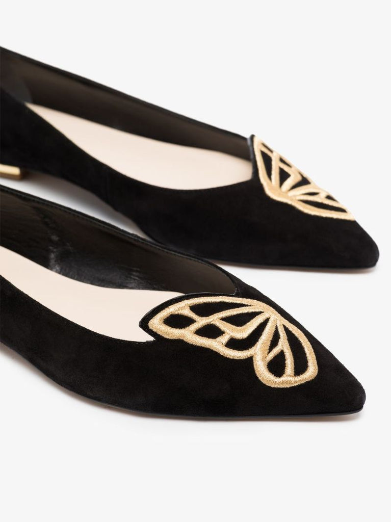 Black Butterfly Ballerina Pumps