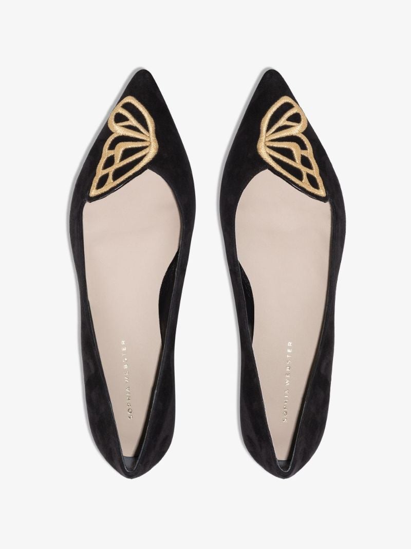 Black Butterfly Ballerina Pumps