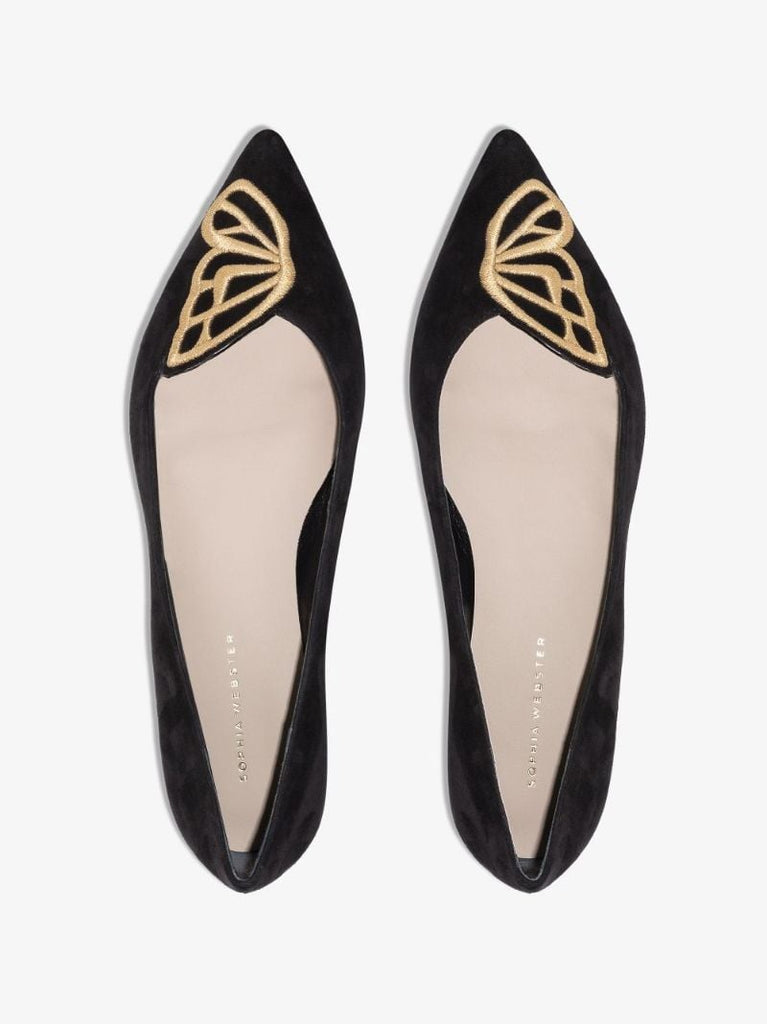 Black Butterfly Ballerina Pumps