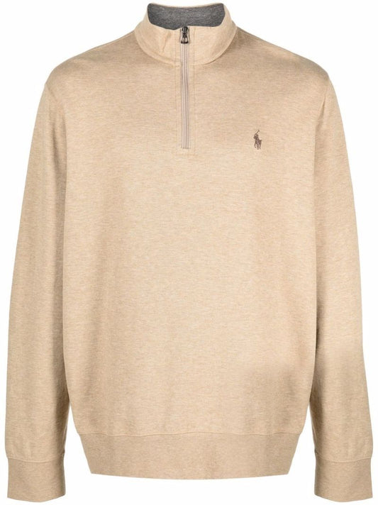 Neutral Pony Embroidered Zip-up Sweater