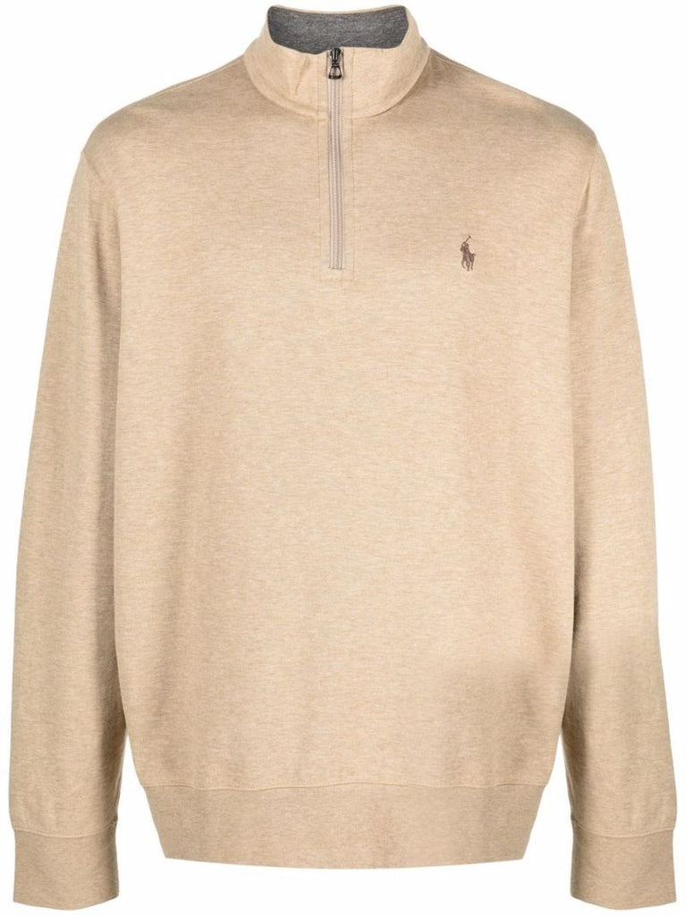 Neutral Pony Embroidered Zip-up Sweater