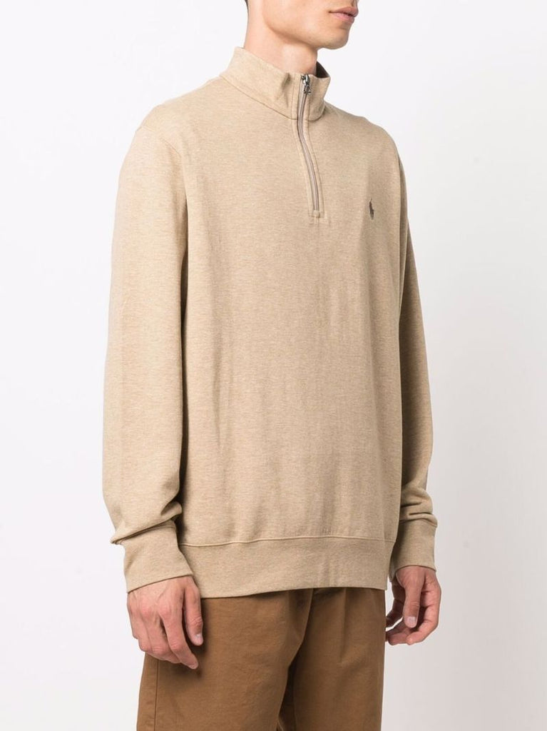 Neutral Pony Embroidered Zip-up Sweater