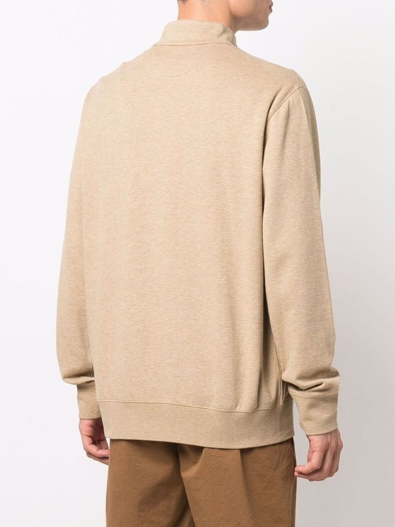 Neutral Pony Embroidered Zip-up Sweater