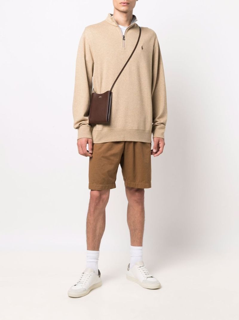Neutral Pony Embroidered Zip-up Sweater